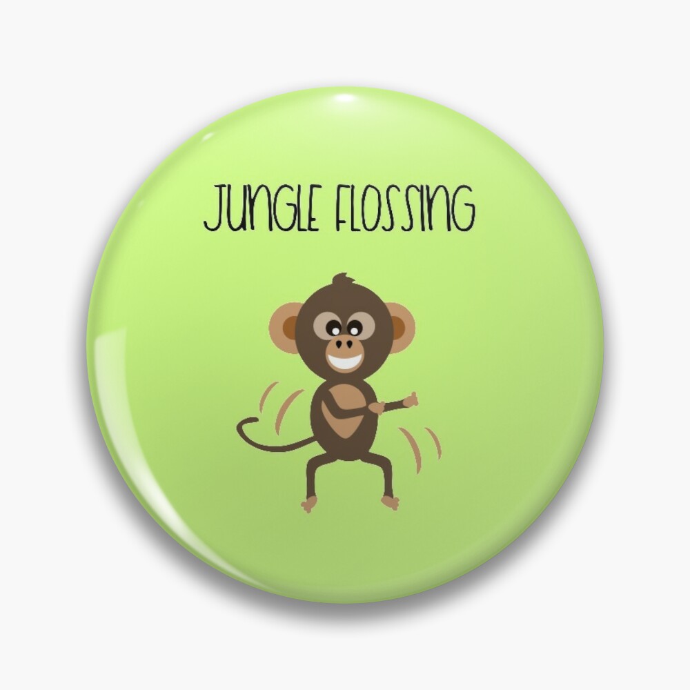 Chibi chimp monkey flossing pin badge