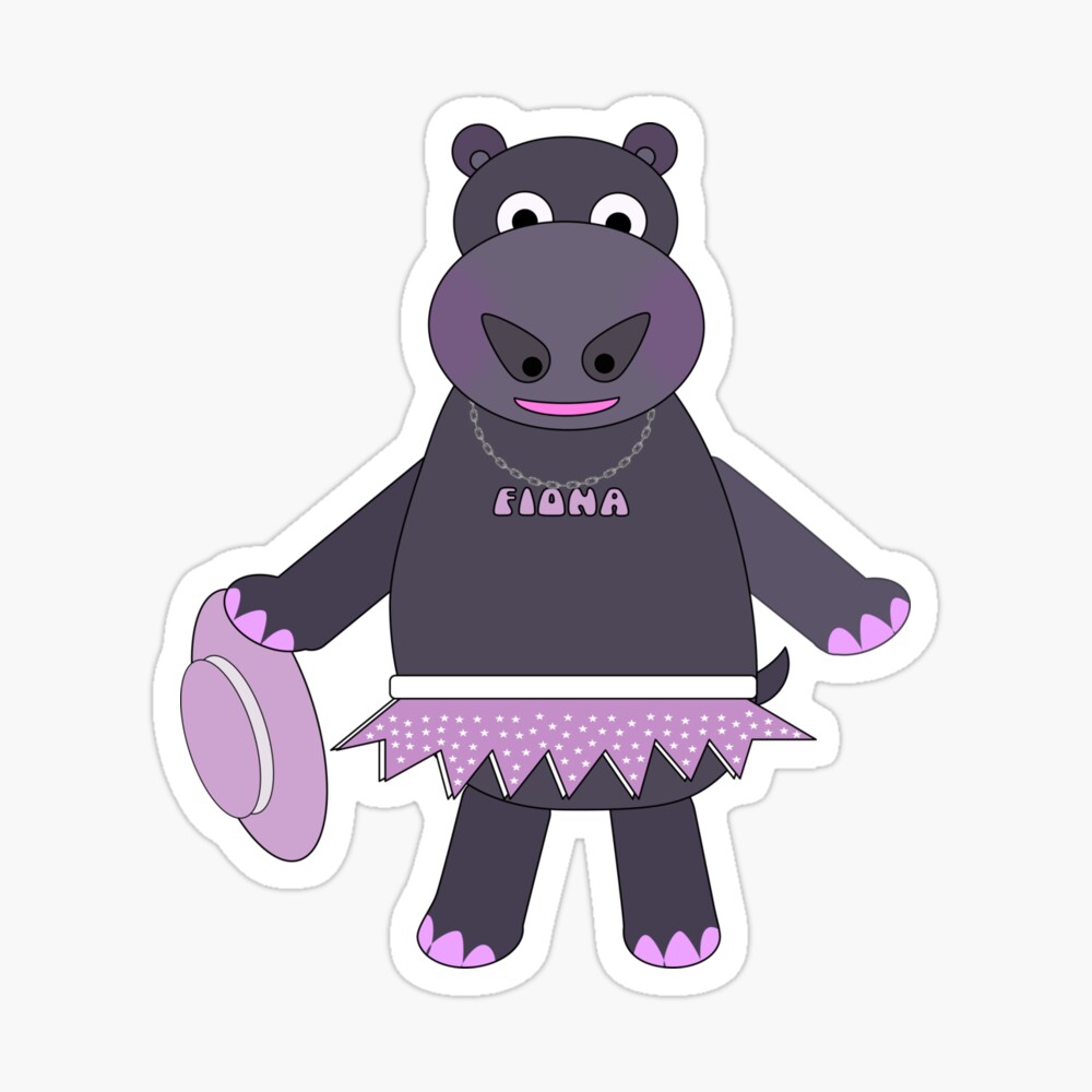 Fiona the hippo all dressed up sticker