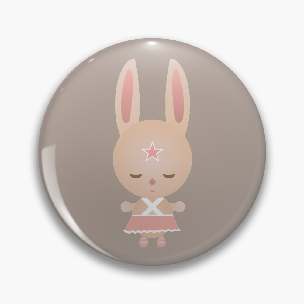 Cute chibi bunny rabbit in a dress pin badge