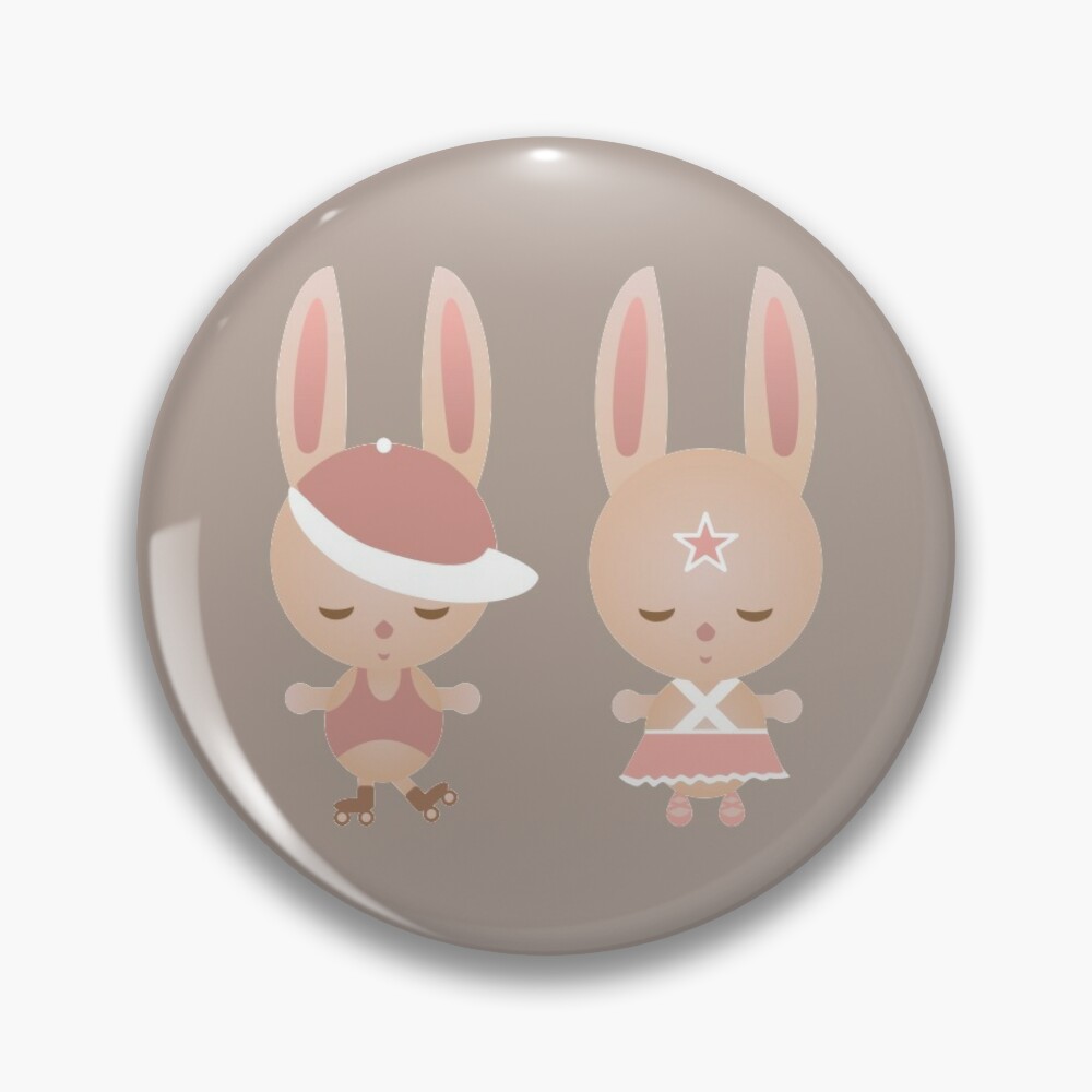 Chibi bunny couple pin