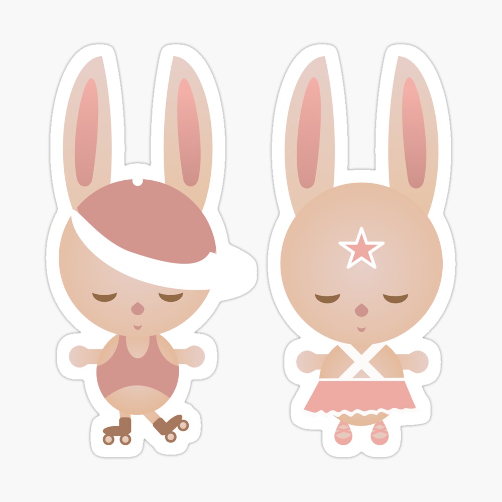 Chibi bunny couple sticker